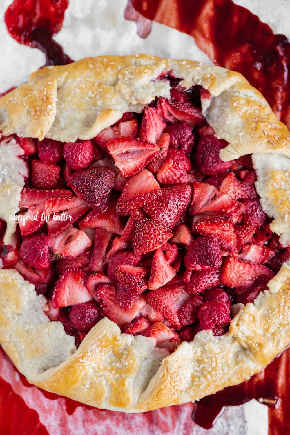 Overhead image of a Berry Nutella Galette on a baking sheet | All Images © Luyiz™
