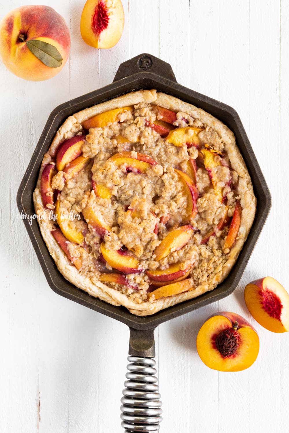 Brown Sugar Peach Crumble Pie with Flaky Crust