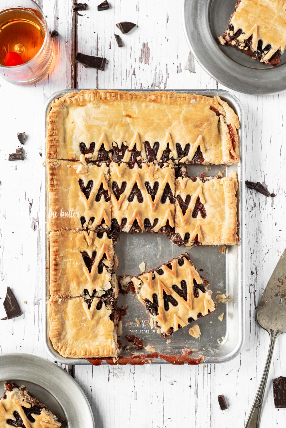Chocolate Cherry Bourbon Slab Pie recipe | All Images © Luyiz, LLC