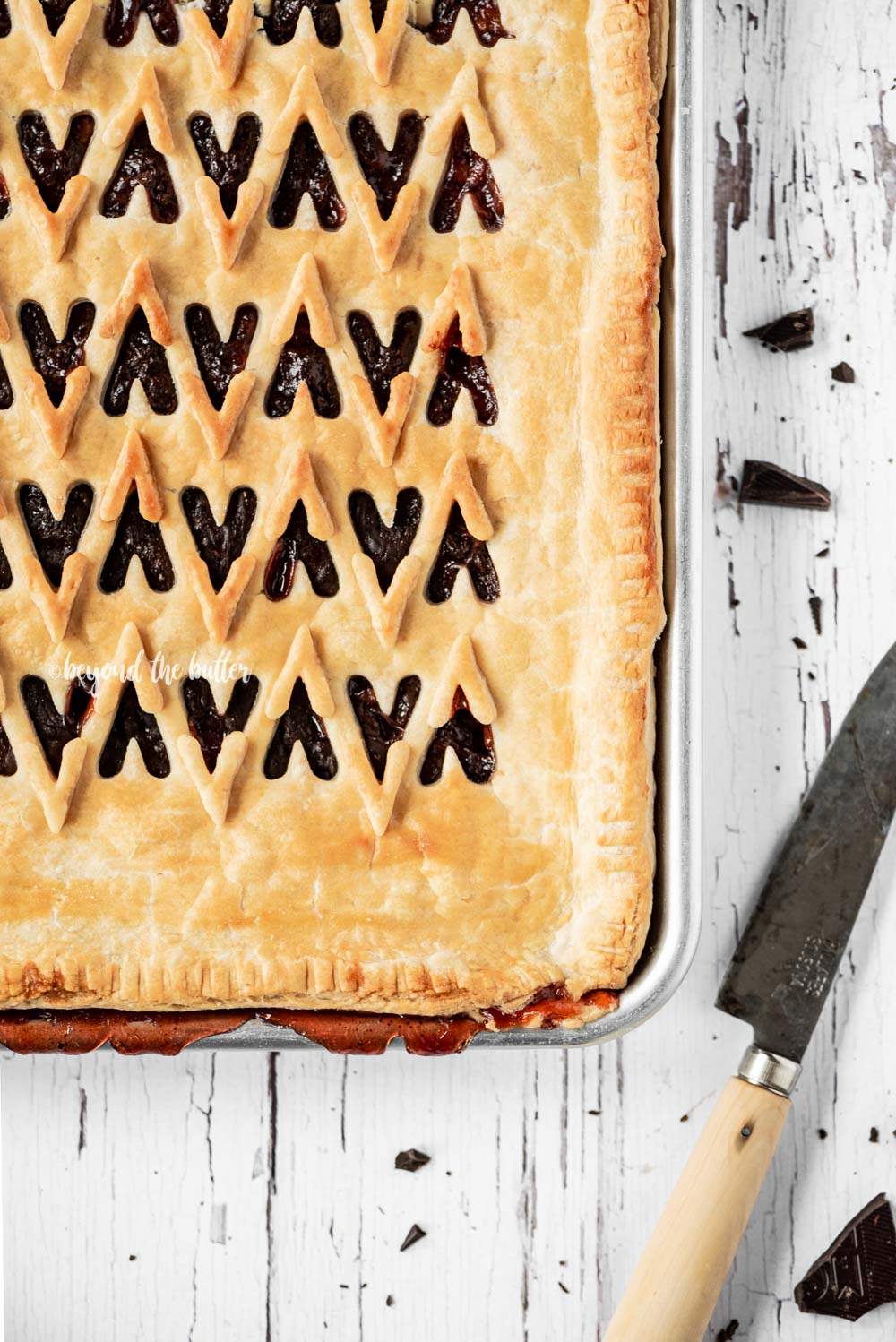 Chocolate Cherry Bourbon Slab Pie recipe | All Images © Luyiz, LLC