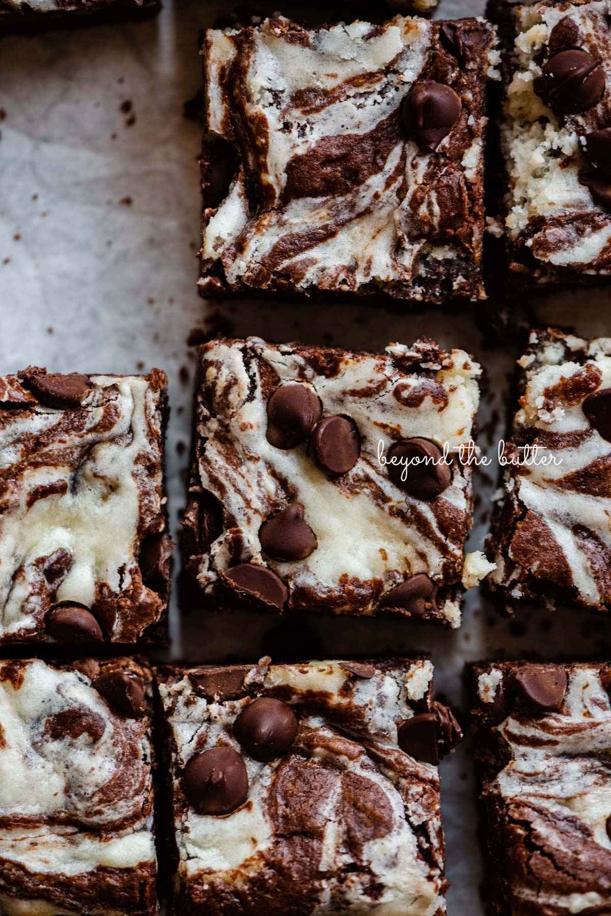Fudgy Cream Cheese Brownies with Chocolate Chips