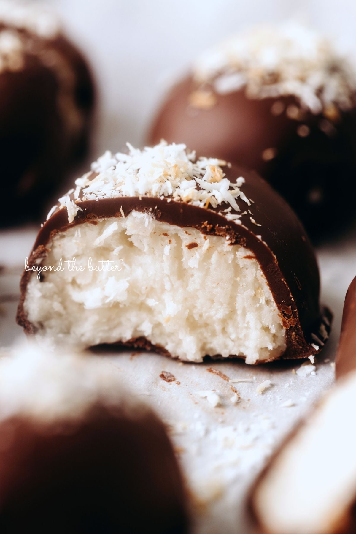 Coconut Buttercream Eggs Dipped in Chocolate