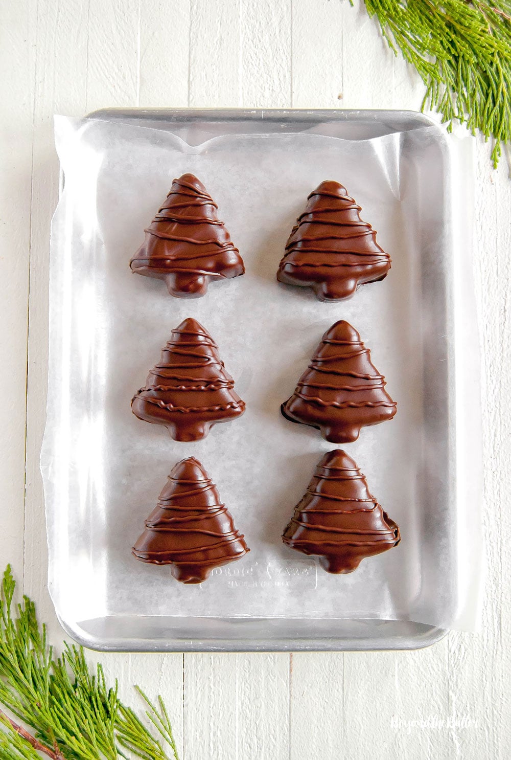 Chocolate-Dipped Peanut Butter Christmas Trees