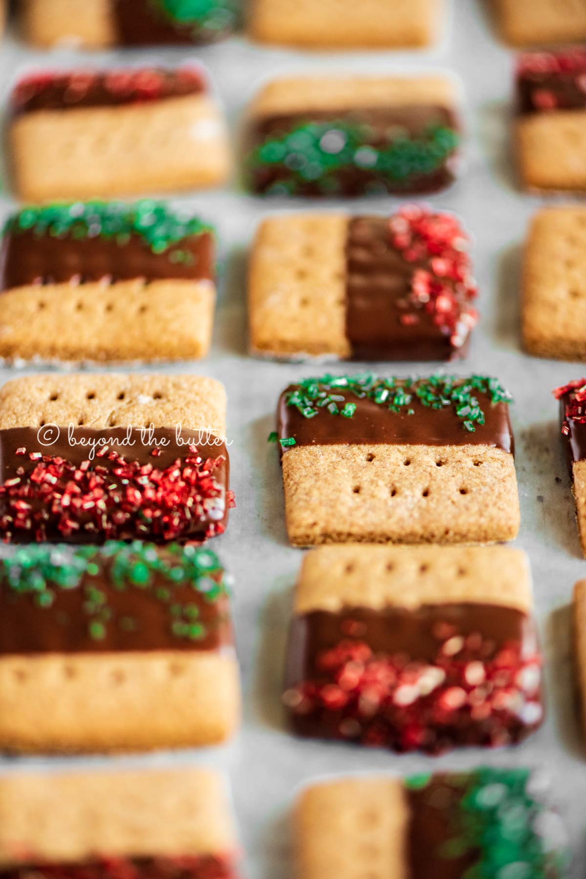 Image of Chocolate Dipped Graham Cracker Sqaures on a cookie sheet | © Luyiz®