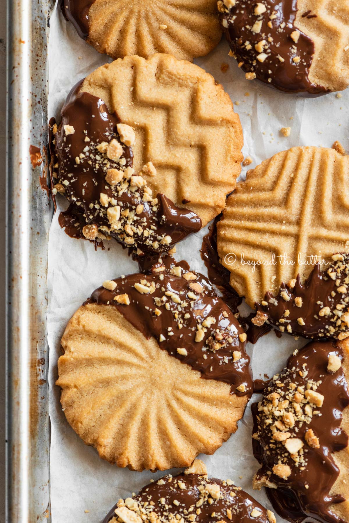 Peanut Butter Cookies Dipped in Chocolate