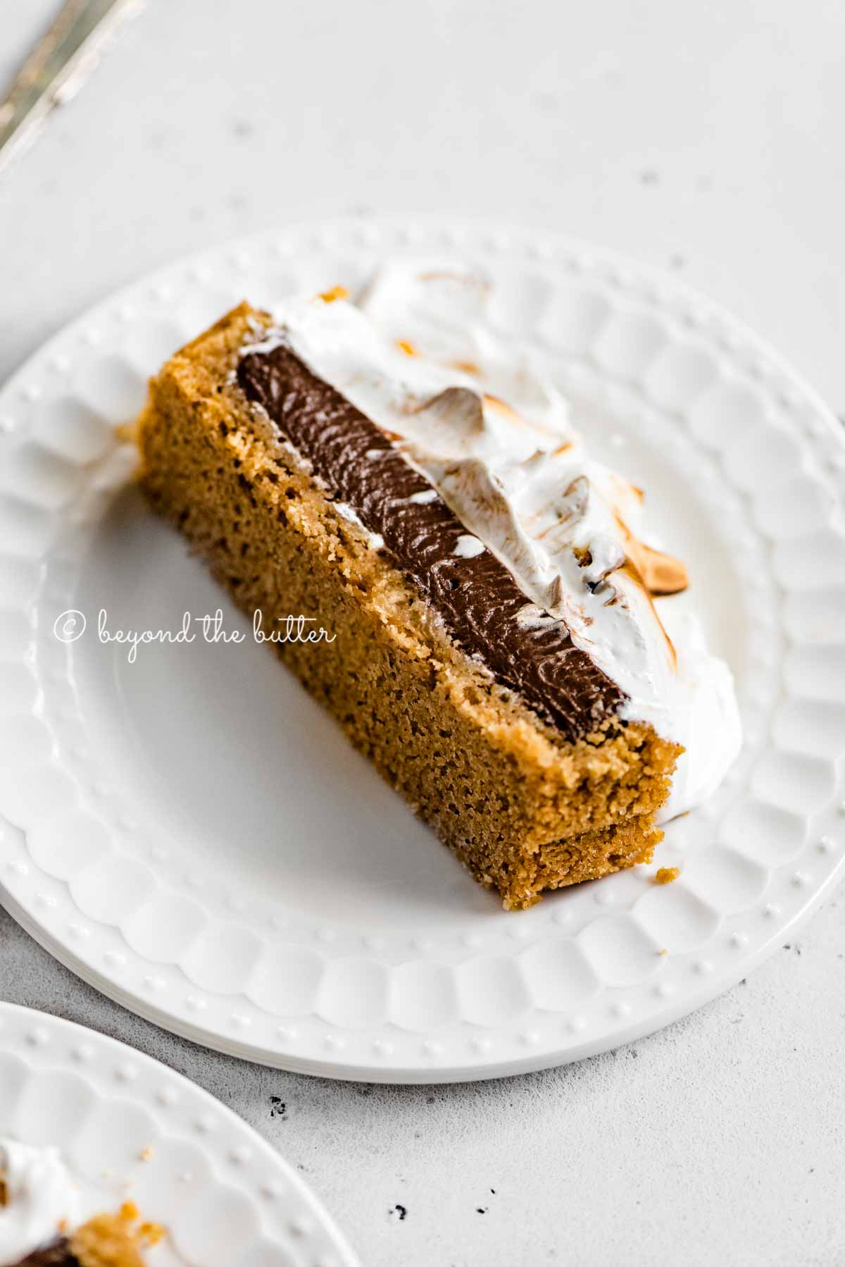 Images of one slice of chocolate marshmallow tart | All Images © Luyiz™