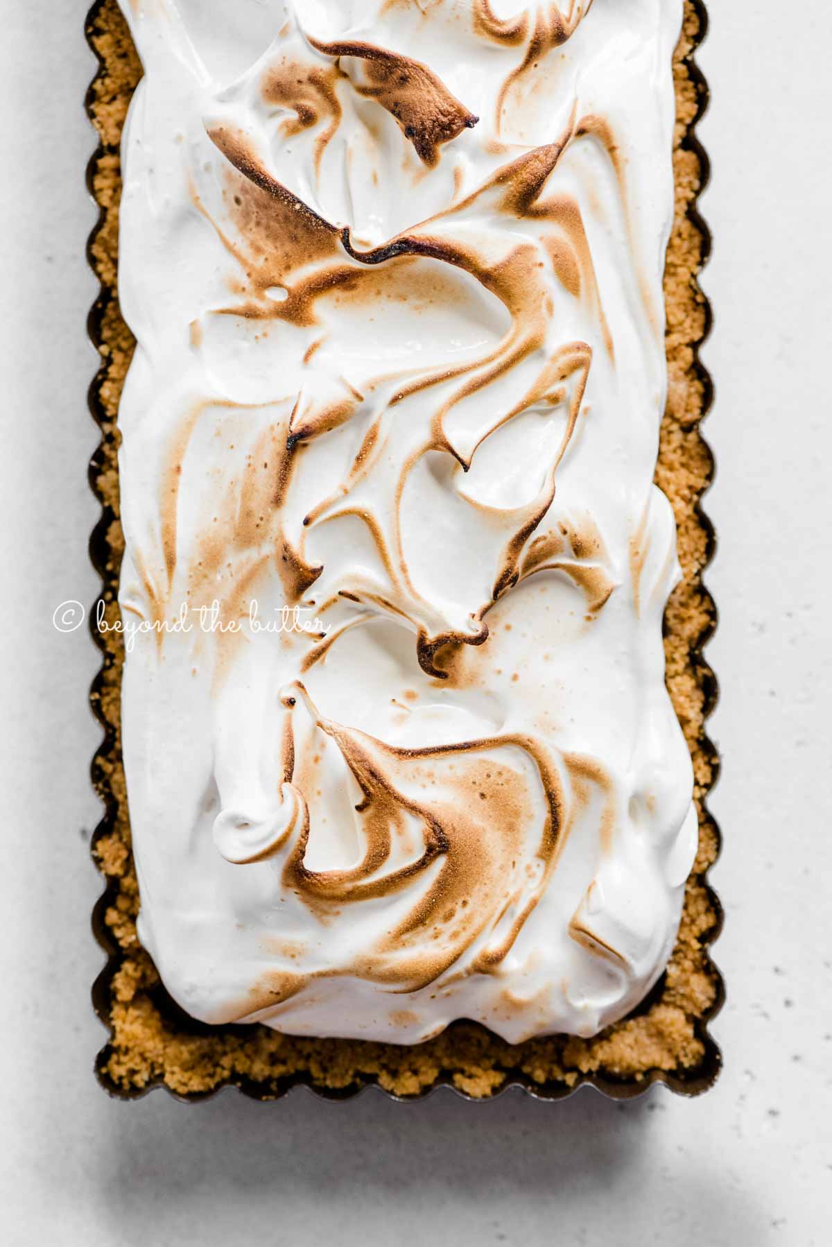 Overhead image of chocolate marshmallow tart | All Images © Luyiz™
