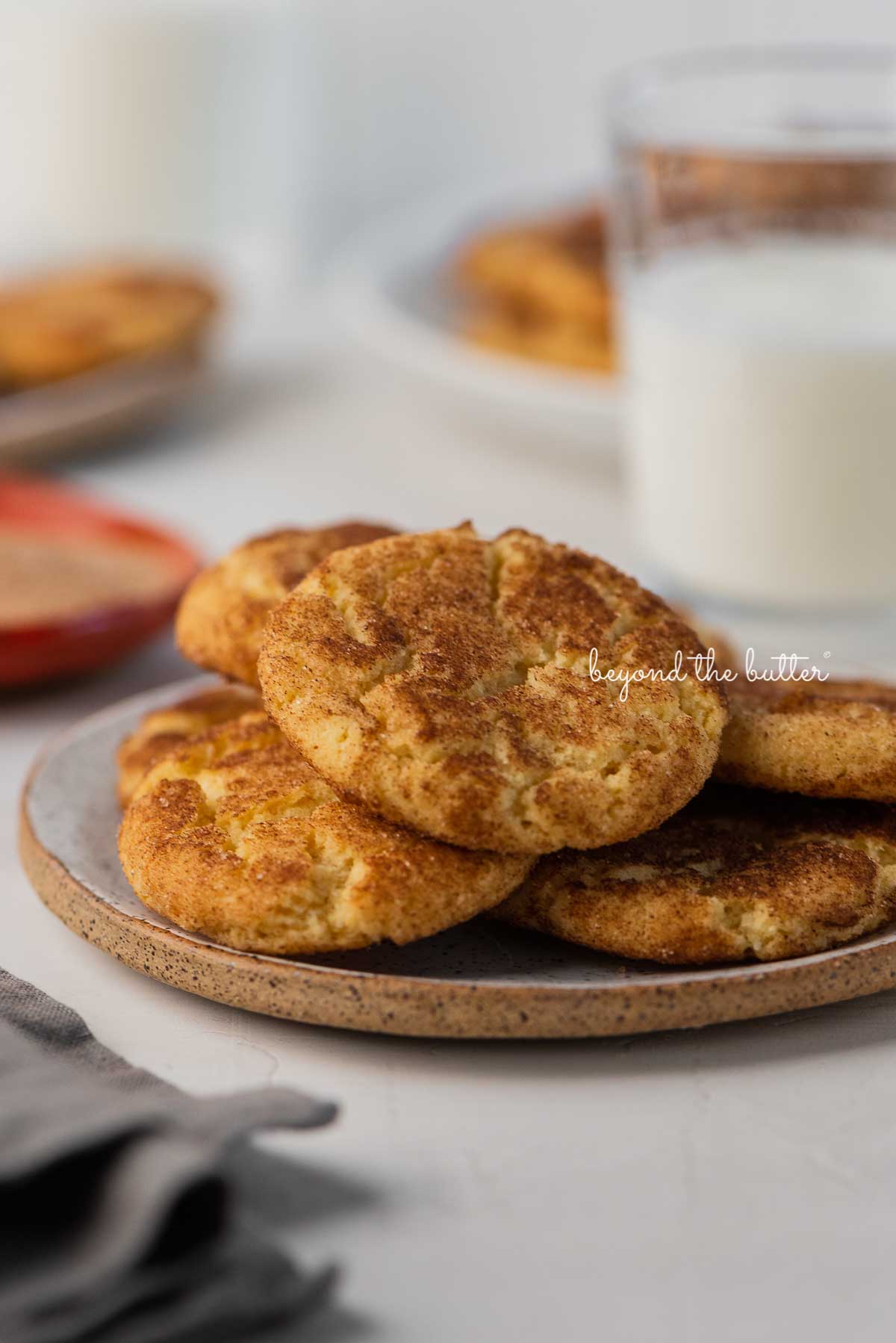 Snickerdoodle cookies on a parchment paper lined baking sheet | © Luyiz®