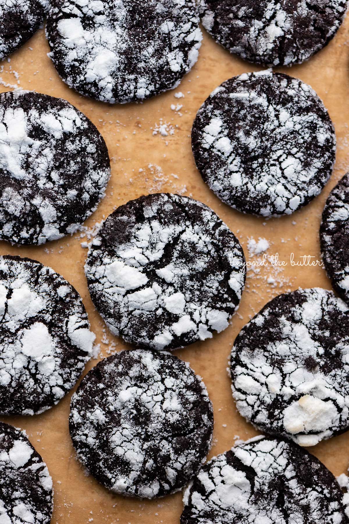Fudgy Dark Chocolate Crinkle Cookies