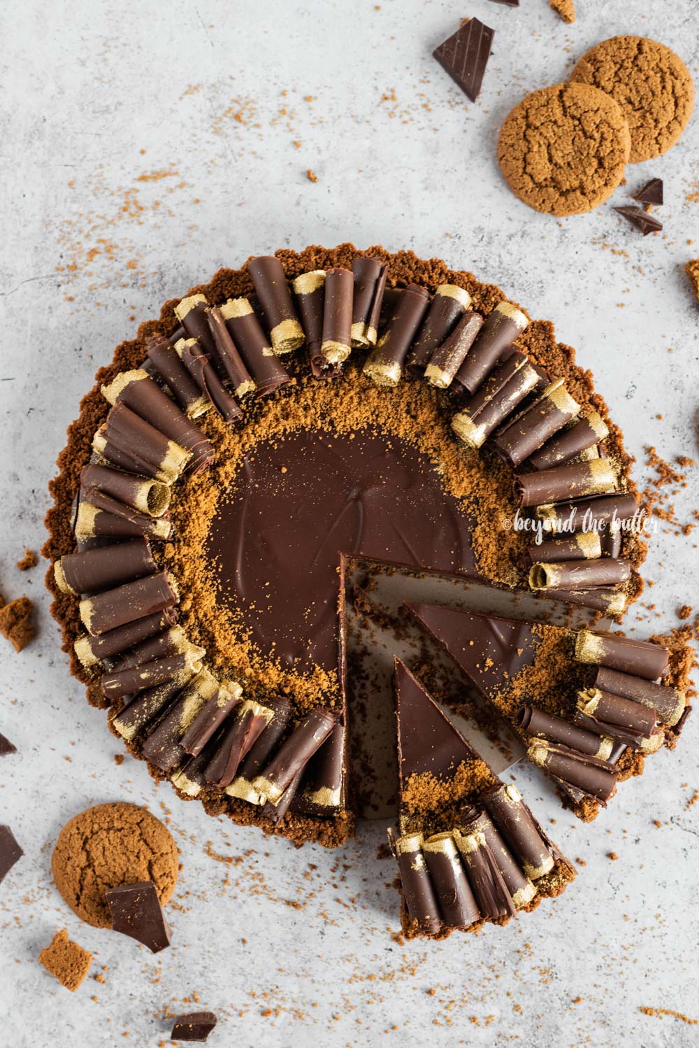 Chocolate Gingersnap Tart with Silky Dark Ganache