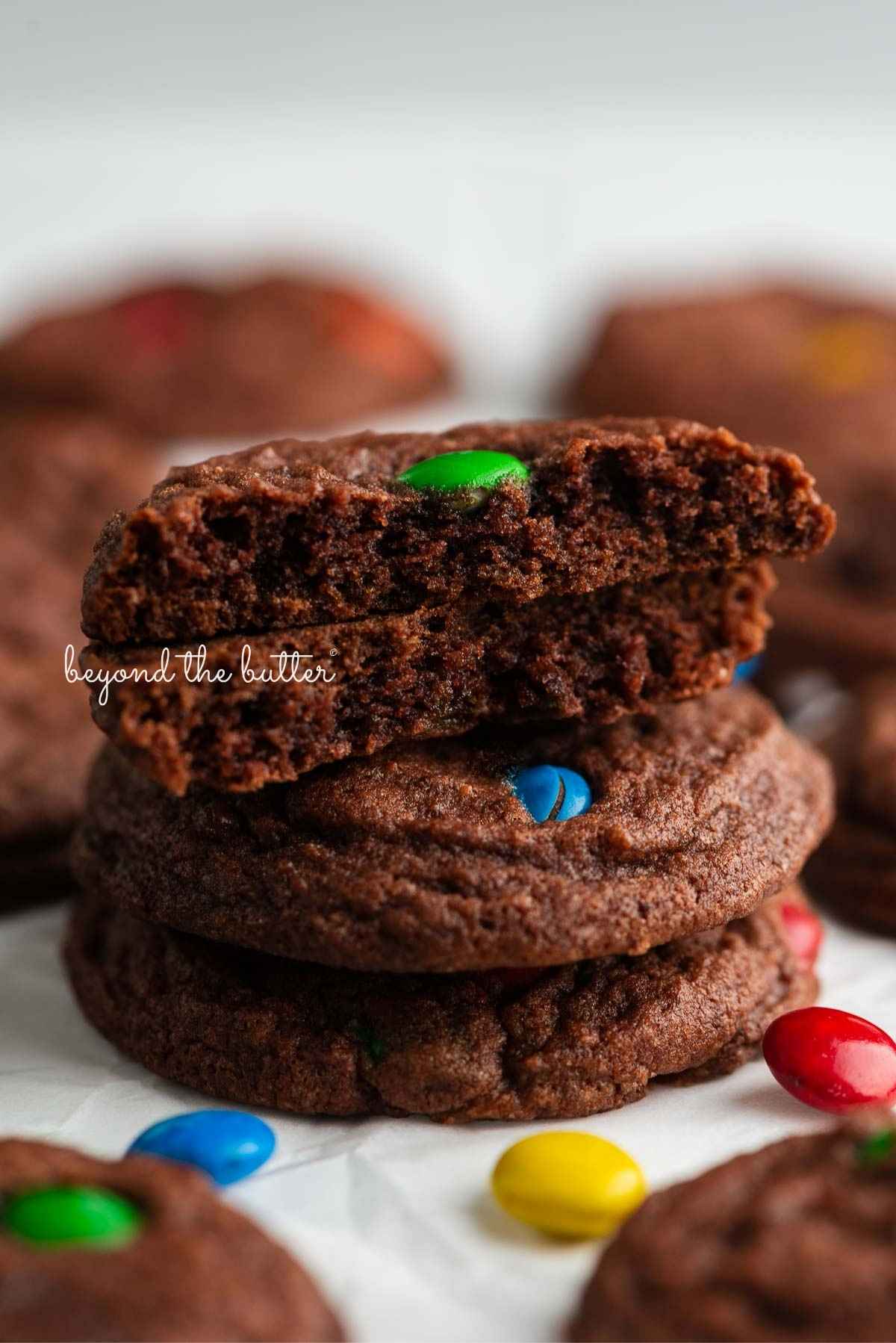 Double Chocolate M&M Cookies with Chunks