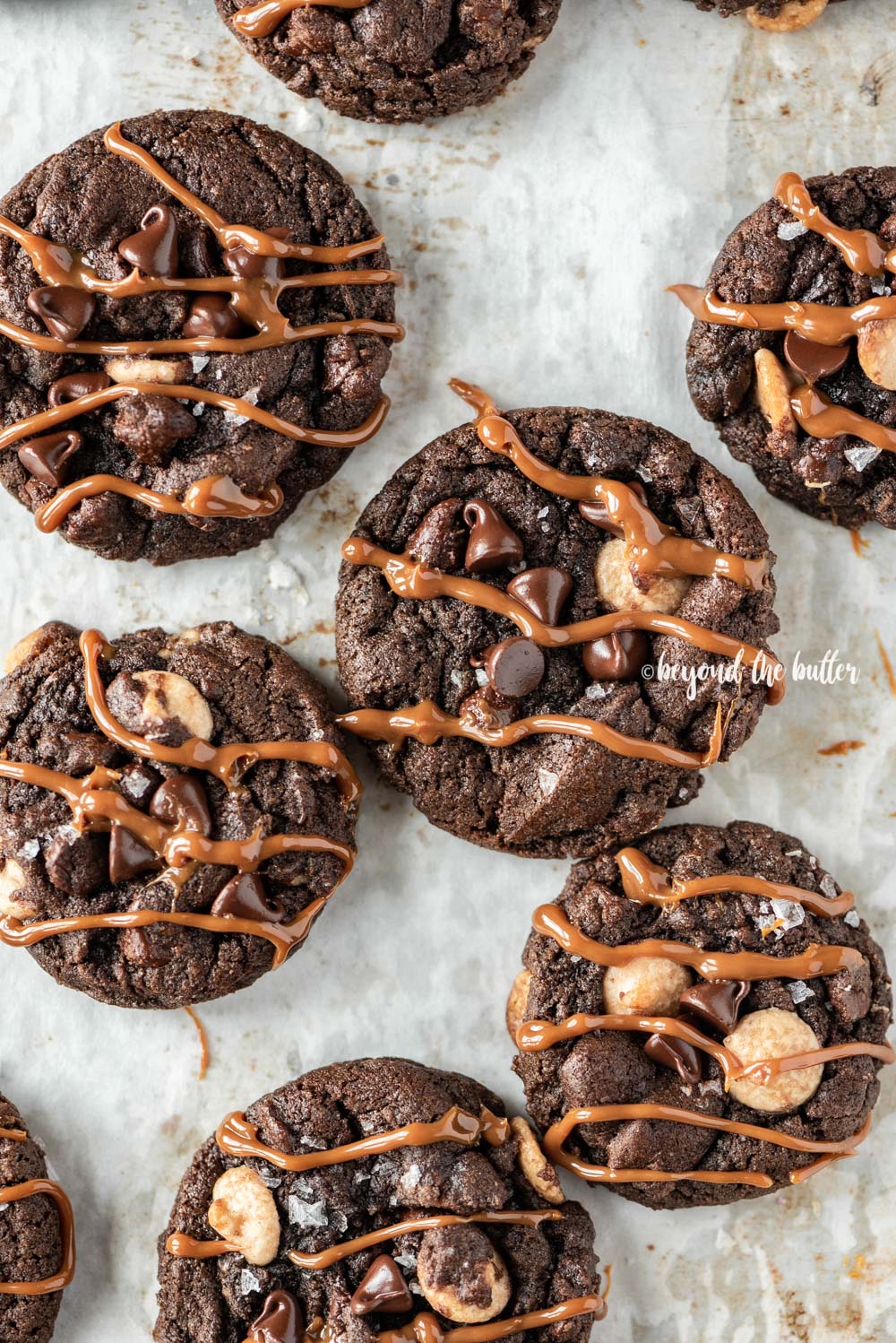 Double Chocolate Caramel Cookies with Sea Salt