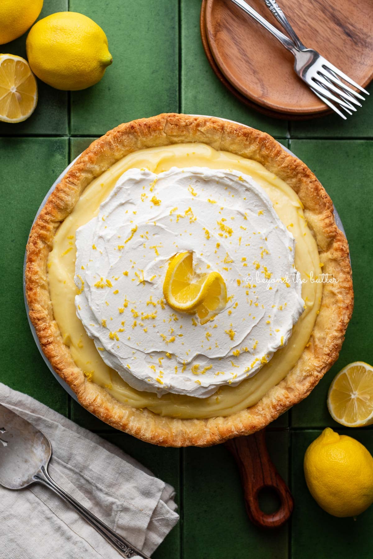 Easy Lemon Sour Cream Pie with Whipped Topping