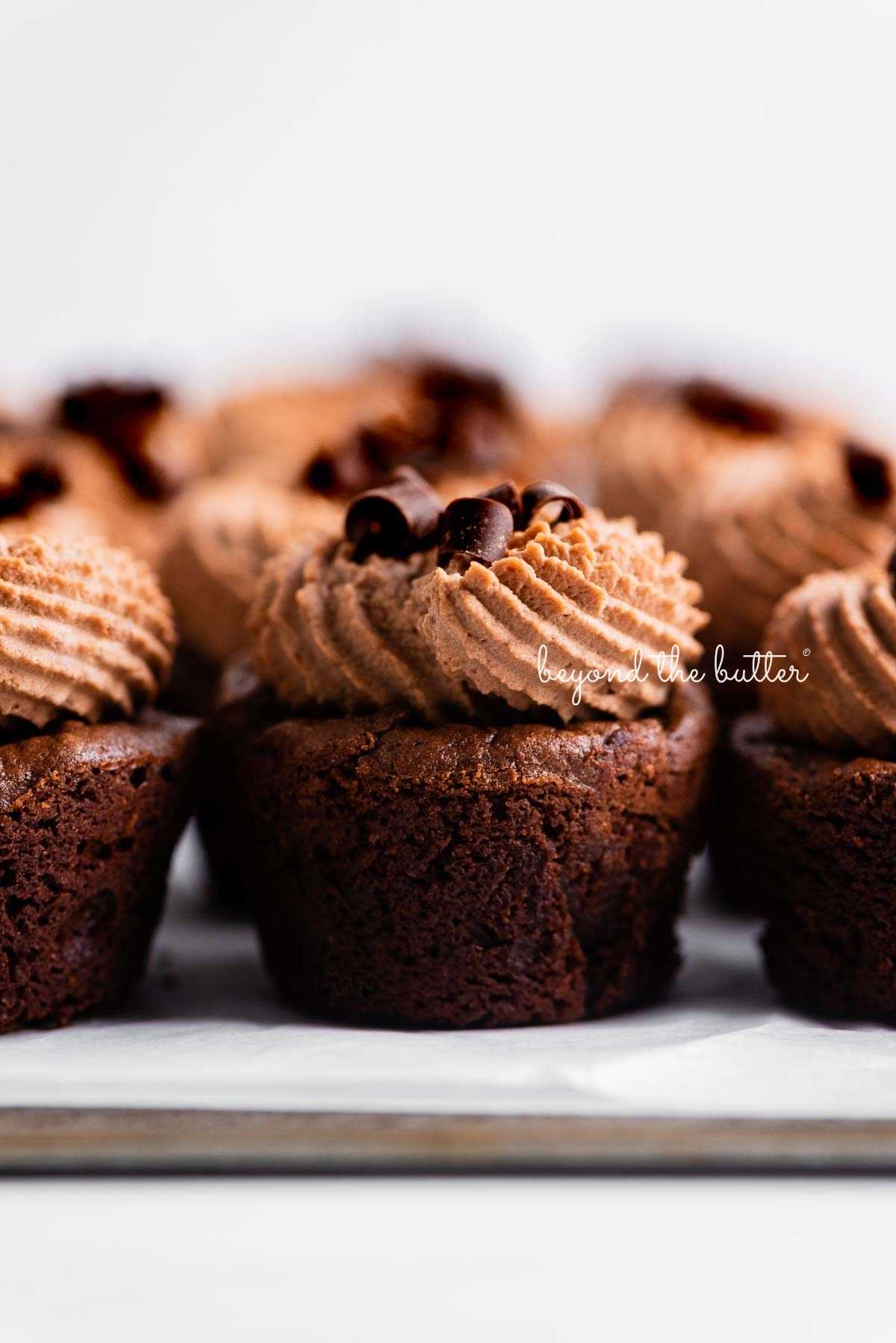 Mini Fudgy Brownie Bites with Mascarpone Cream