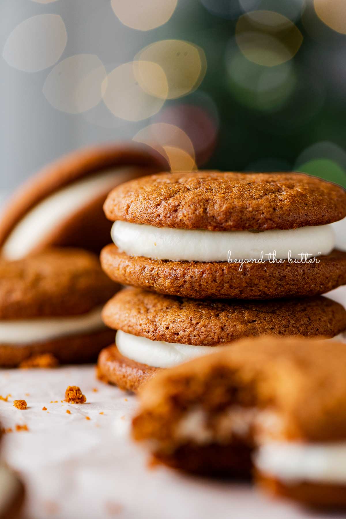 Soft Gingerbread Whoopie Pies with Cream Cheese Frosting