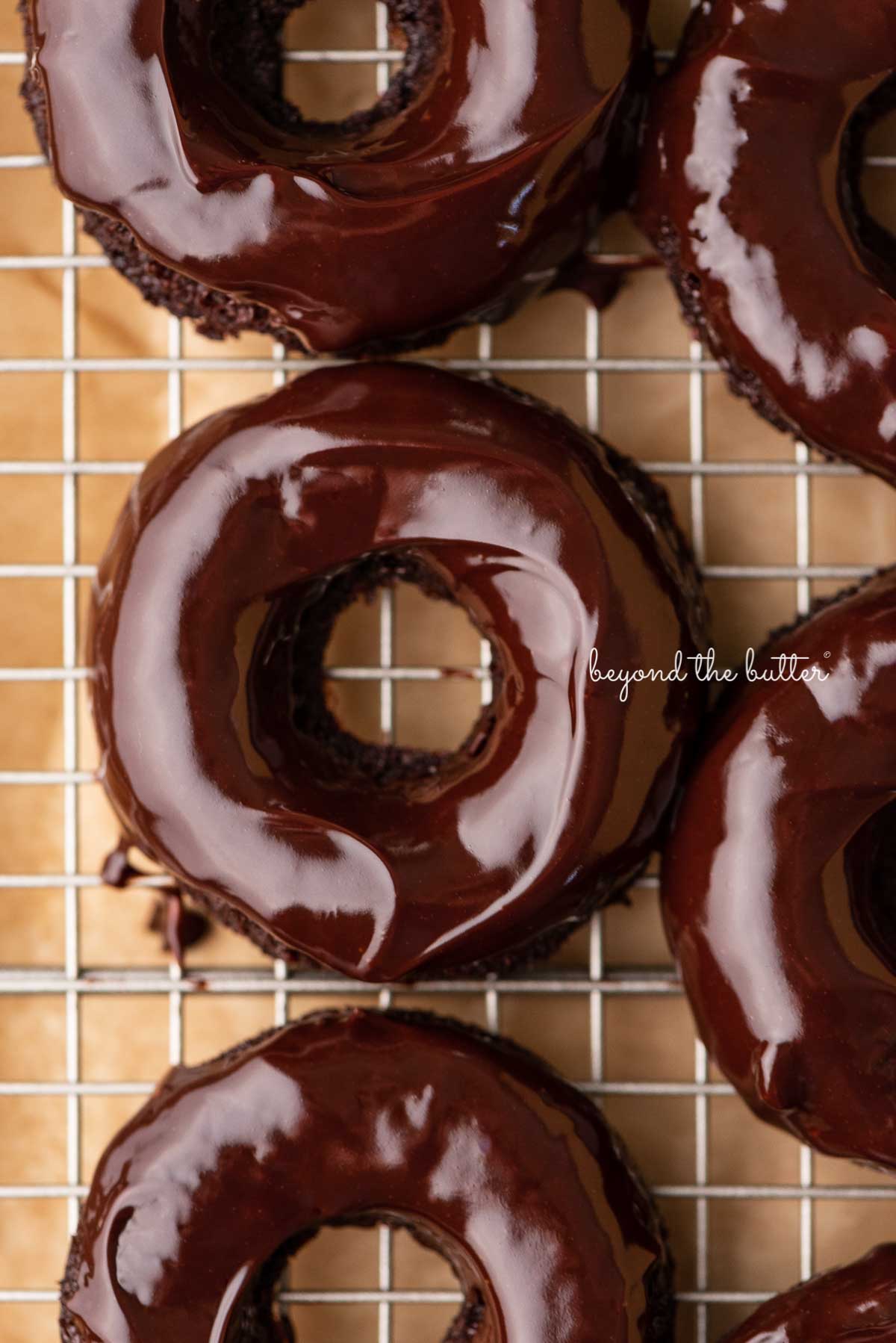 Baked Chocolate Donuts with Glossy Ganache