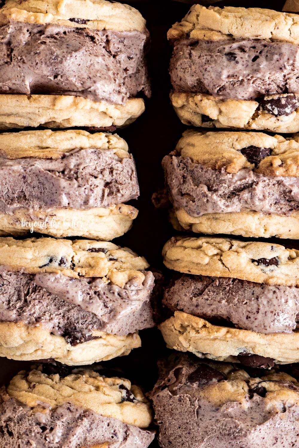 Ice Cream Cookie Sandwiches with Chocolate Ice Cream