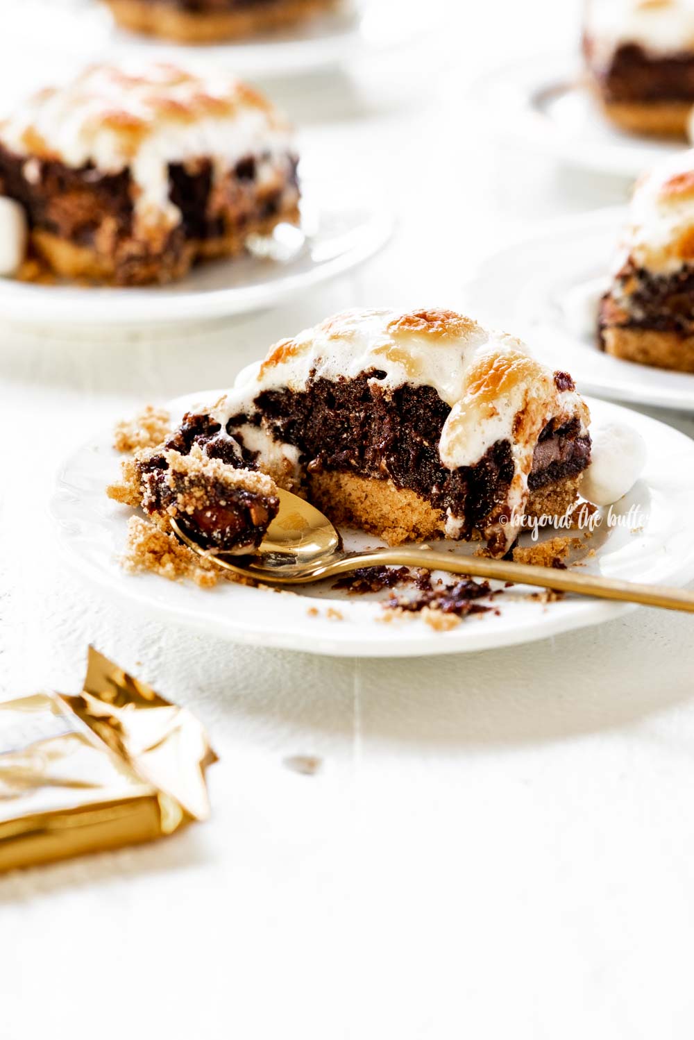 Layered Smores Brownies with Graham Cracker Crust