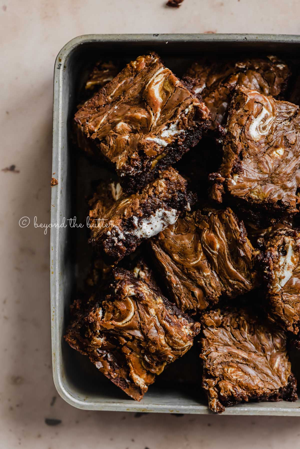 Fudgy Peanut Butter Marshmallow Swirl Brownies