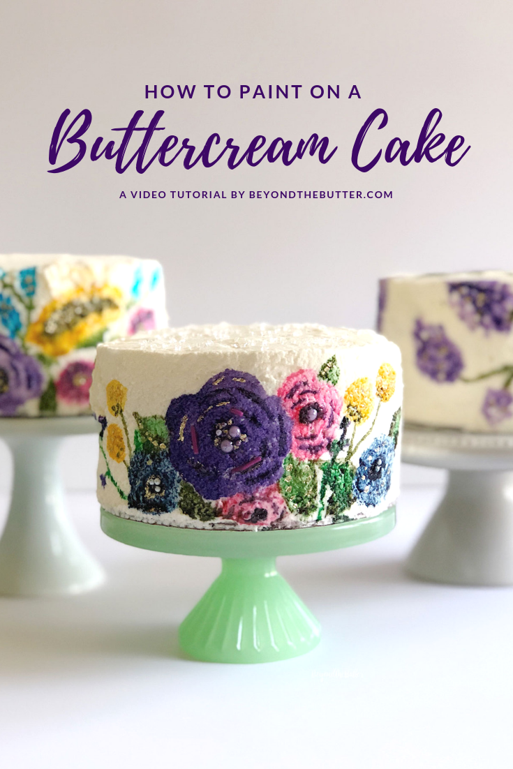 How to Paint on a Buttercream Cake - Easy Steps and Video Tutorial by Luyiz, LLC | Image and Video Copyright Policy: © Luyiz, LLC