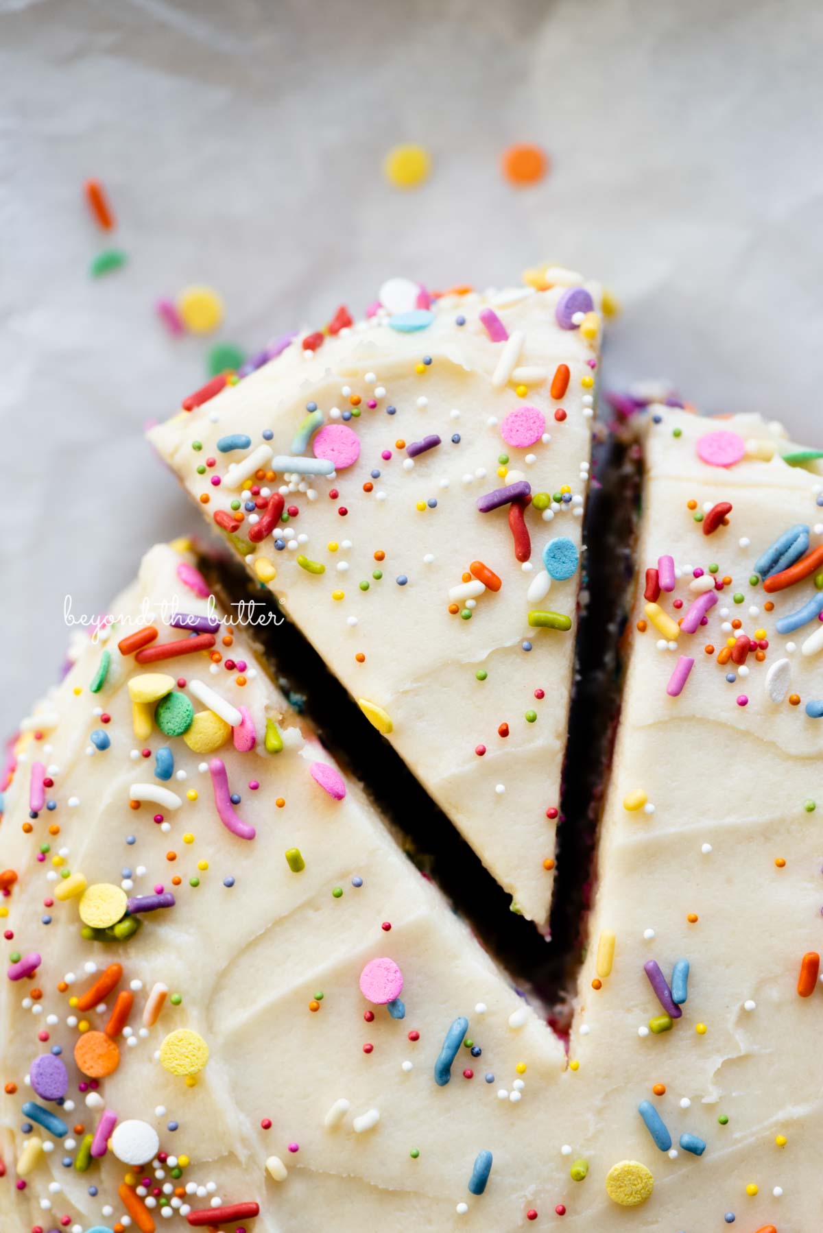 Single-Layer Funfetti Cake with Rainbow Sprinkles