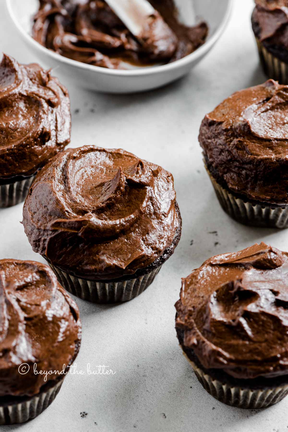 Angled image of small batch chocoalte cupcakes | All images © Luyiz™