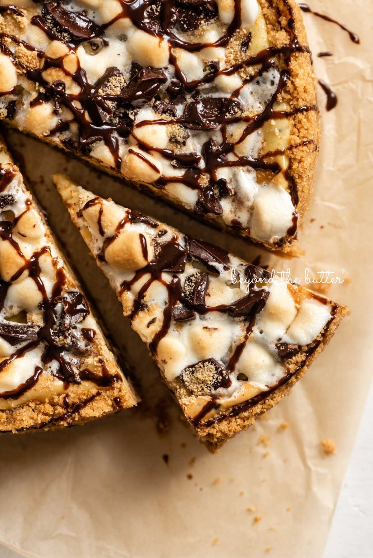 Campfire S'mores Cheesecake with Graham Crust