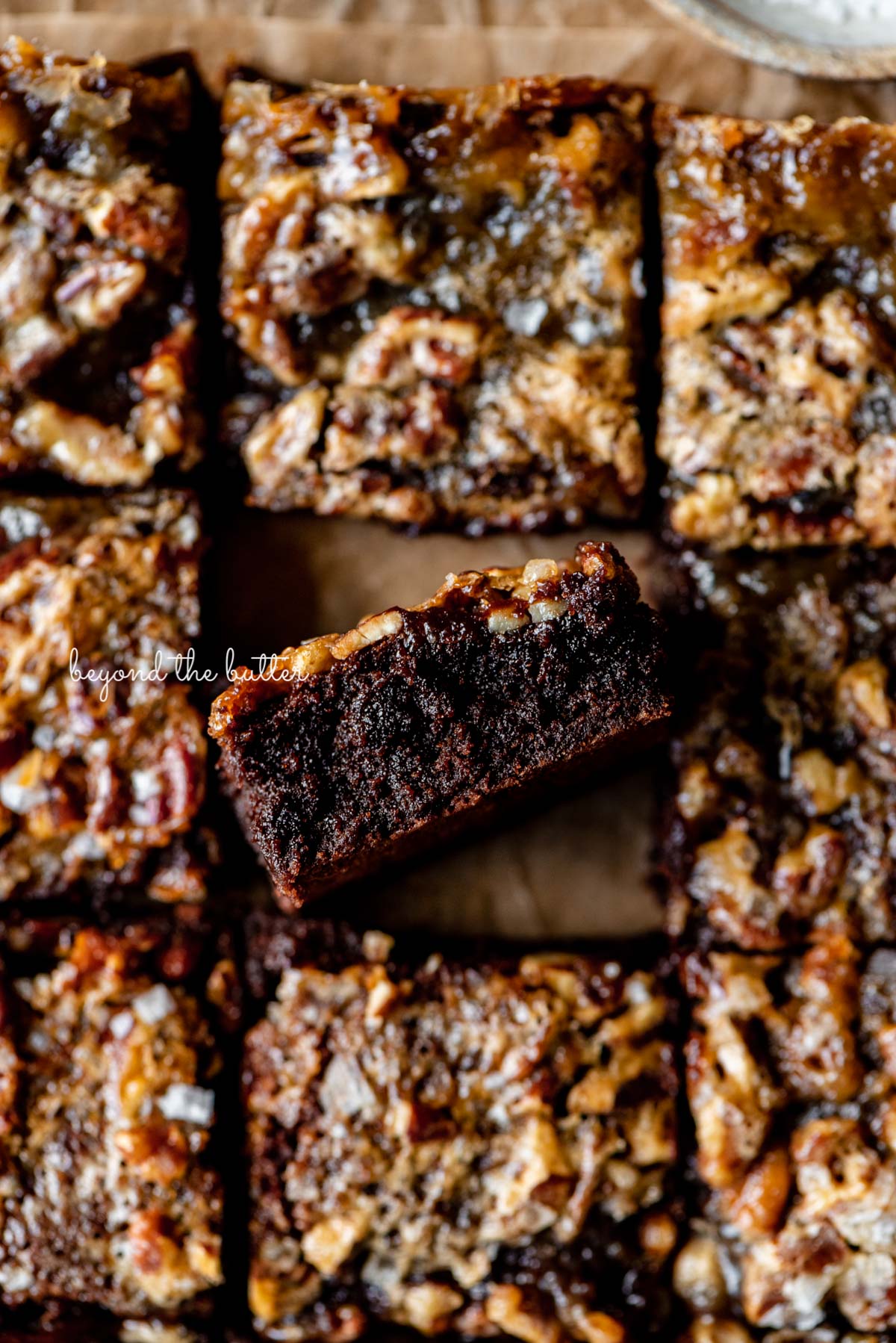 Fudgy Salted Pecan Pie Brownies