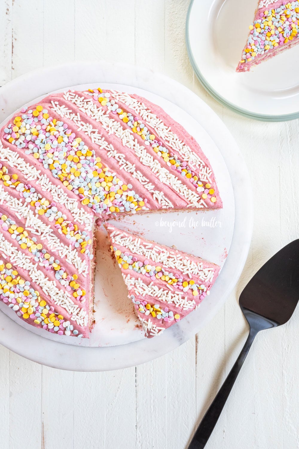 Vanilla Bean Layer Cake with Strawberry Buttercream