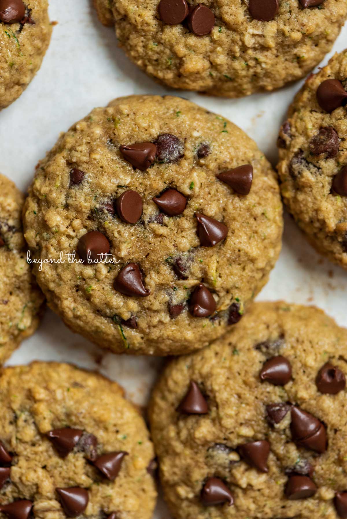 Thick and Soft Zucchini Oatmeal Chocolate Chip Cookies