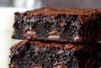 Chewy Fudgy Homemade Brownies Made with Cocoa