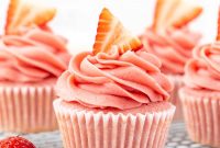 Moist Strawberry Cupcakes with Fresh Strawberry Frosting