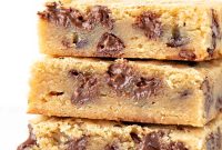 Chewy Vanilla Blondies with Salted Caramel Swirl