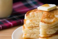 Festive Eggnog Pancakes with Warm Spices and Maple Syrup