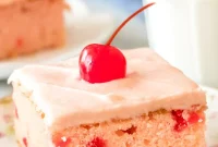 Moist Maraschino Cherry Cake Recipe with Cherry Glaze