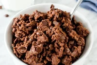 Edible Double Chocolate Cookie Dough Recipe for Spoons & Dipping