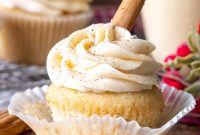 Decadent Eggnog Cupcakes with Spiced Buttercream Frosting