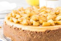 Salted Caramel Apple Cheesecake Recipe with Crunchy Streusel
