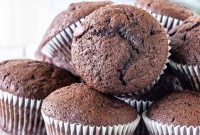 Chocolate Zucchini Muffins with Cocoa and Dark Chocolate Chunks