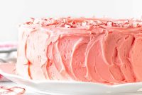 Candy Cane Cake with White Chocolate Peppermint Frosting