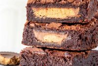 Peanut Butter Cup Brownies Stuffed with Reese’s Cups