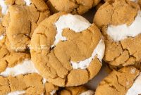 Fluffernutter Sandwich Cookies with Peanut Butter & Marshmallow Filling