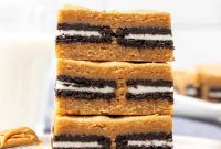 Peanut Butter Oreo Blondies Recipe — Chewy, Chocolate-Stuffed Bars
