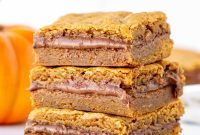 Nutella‑Stuffed Pumpkin Blondies with Gooey Chocolate Center