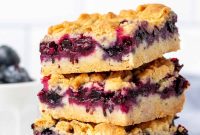 Blueberry Crumble Bars Recipe — Homemade Fruit Dessert Bars