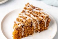 Moist Carrot Coffee Cake with Cream Cheese Glaze