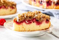 Raspberry Streusel Coffee Cake Recipe with Fresh Berries