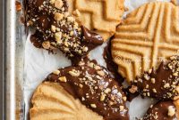 Chocolate-Dipped Peanut Butter Cookies with Crisp Edges
