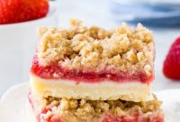 Homemade Strawberry Crumb Bars Recipe with Buttery Streusel