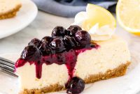 Lemon Cheesecake with Blueberry Compote Recipe